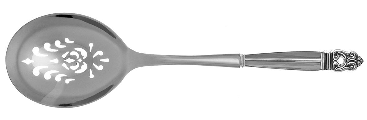 Royal Danish (Sterling, 1939) Casserole Spoon with Pierced Stainless Bowl HC by International Silver-1