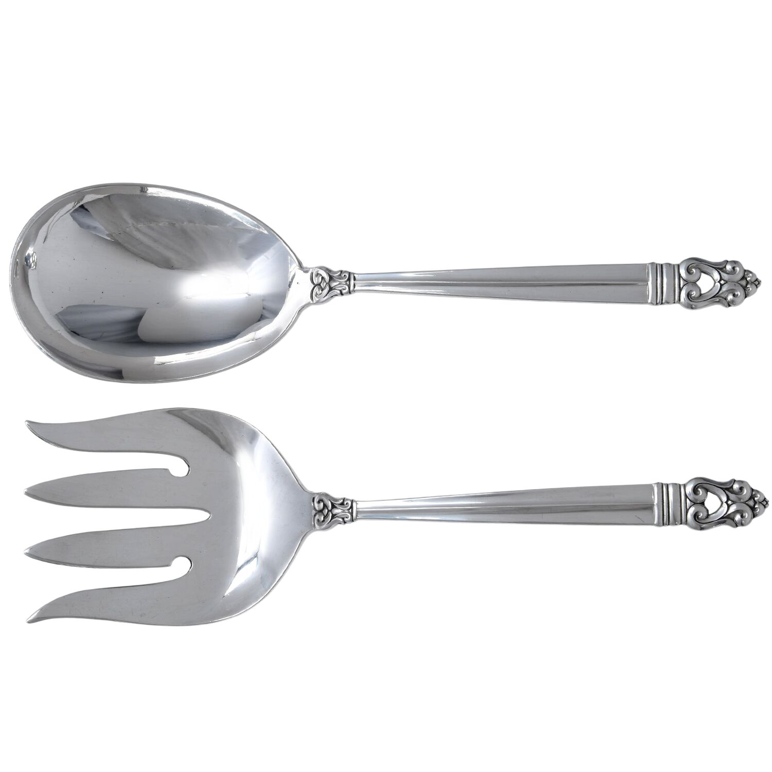 Royal Danish (Sterling, 1939) (2 Pc) Solid Salad Set by International Silver-1