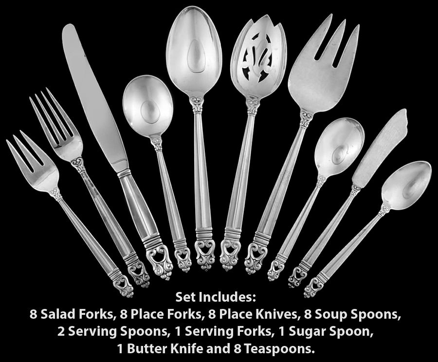 Royal Danish (Sterling, 1939) 45 Piece Place Size Starter Set by International Silver-1