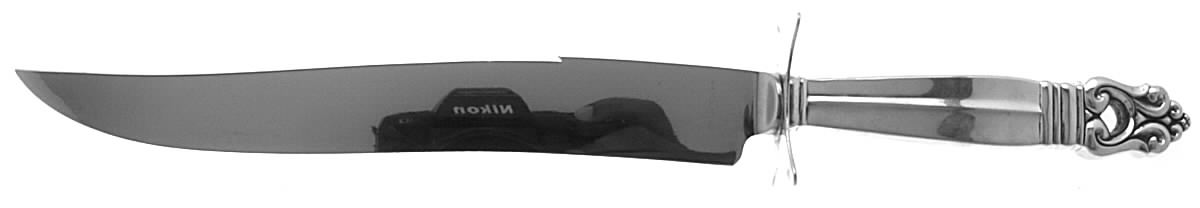 Royal Danish (Sterling, 1939) Large Stainless Blade Roast Carving Knife by International Silver-1