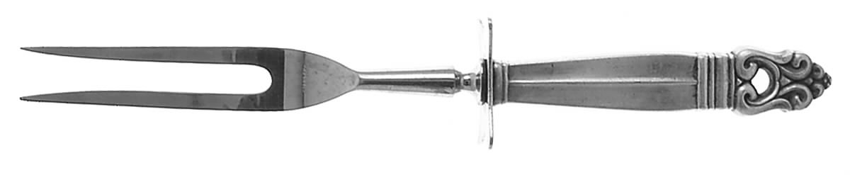 Royal Danish (Sterling, 1939) Small Steak Carving Fork with Stainless Prongs by International Silver-1