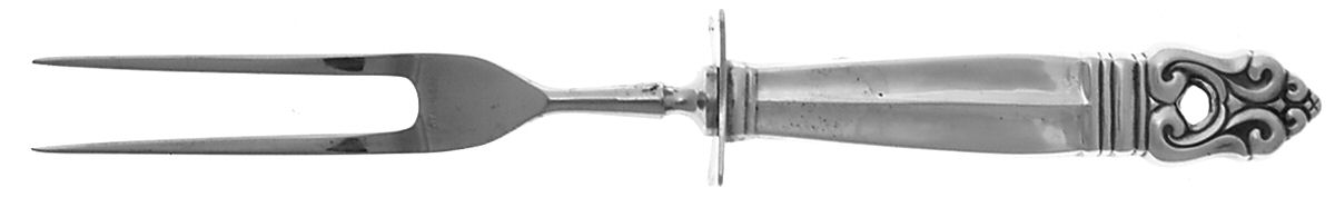 Royal Danish (Sterling, 1939) Small Steak Carving Fork with Stainless Prongs by International Silver-1