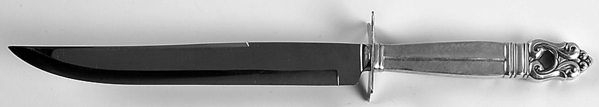 Royal Danish (Sterling, 1939) Large Stainless Blade Roast Carving Knife by International Silver-1
