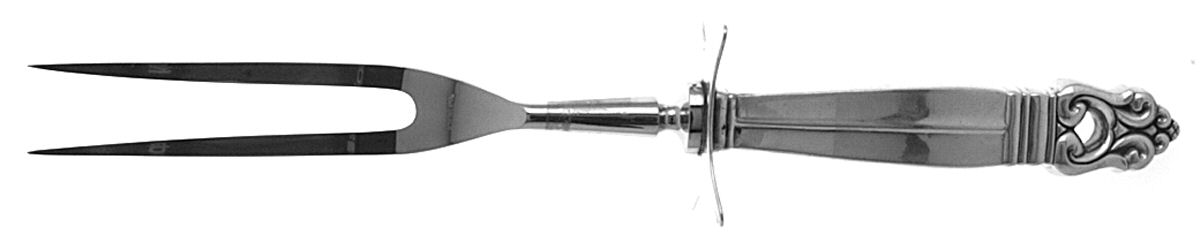 Royal Danish (Sterling, 1939) Large Stainless-Prong Roast Carving Fork by International Silver-1