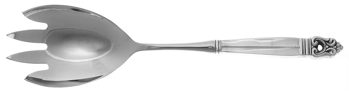 Royal Danish (Sterling, 1939) Salad Serving Fork with Stainless Prongs by International Silver-1