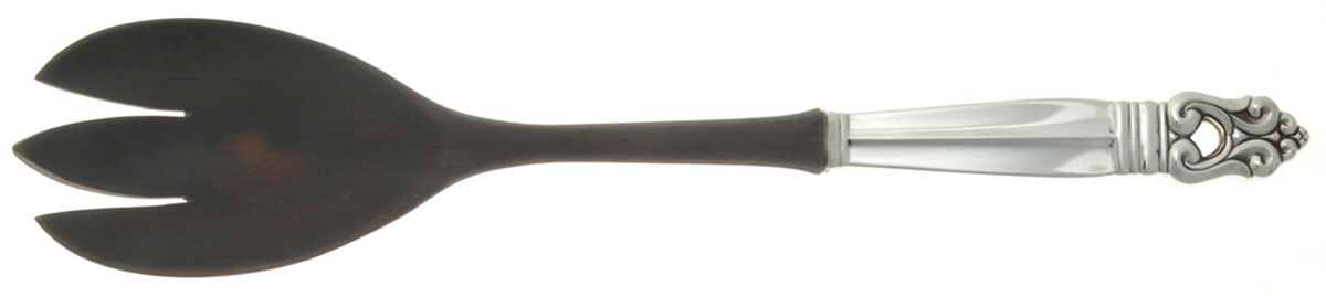 Royal Danish (Sterling, 1939) Salad Serving Fork with Wooden Prongs by International Silver-1