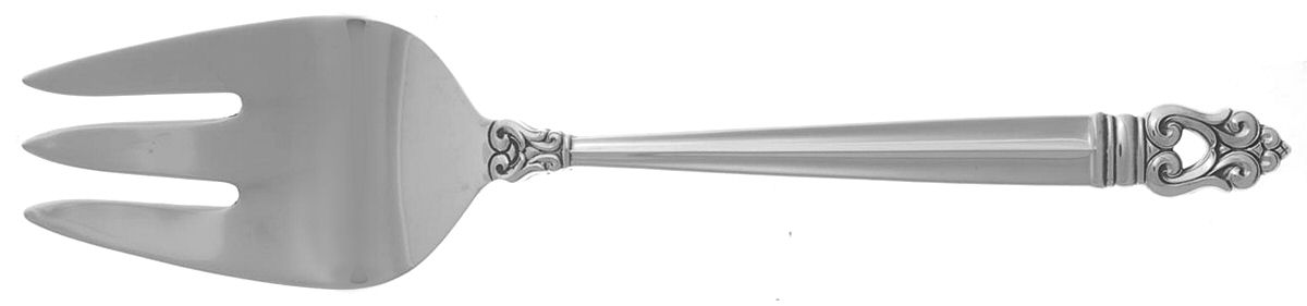 Royal Danish (Sterling, 1939) Small Solid Cold Meat Serving Fork by International Silver-1