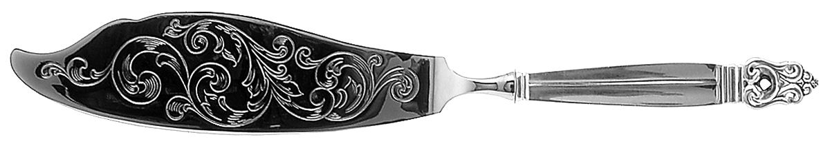 Royal Danish (Sterling, 1939) Engraved Fish Serving Knife-Stainless Blade by International Silver-1