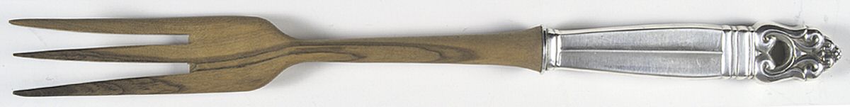 Royal Danish (Sterling, 1939) Salad Serving Fork Wooden Prongs by International Silver-1