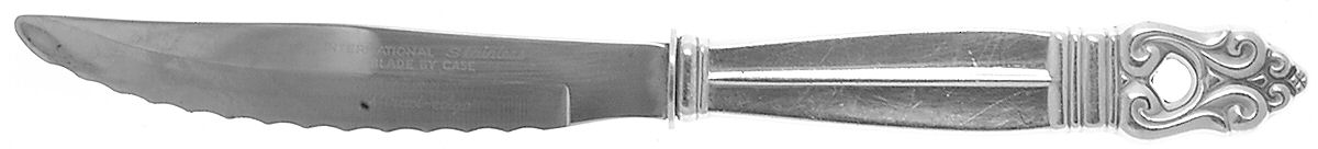 Royal Danish (Sterling, 1939) Individual Steak Knife Hollow Handle Serrate Blade by International Silver-1