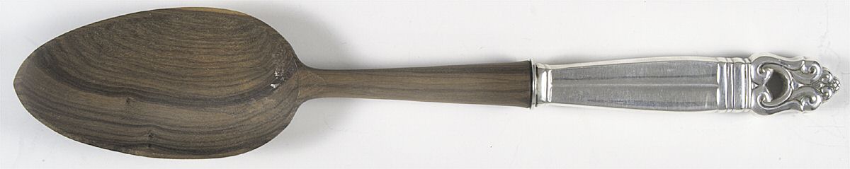Royal Danish (Sterling, 1939) Salad Serving Spoon Wooden Bowl by International Silver-1
