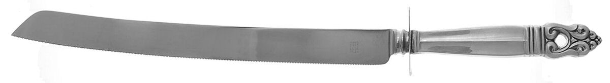 Royal Danish (Sterling, 1939) Wedding Cake Knife with Stainless Blade Oversize by International Silver-1