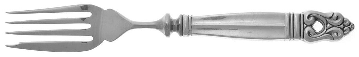 Royal Danish (Sterling, 1939) Individual Hollow Fish Fork, Stainless Tines by International Silver-1