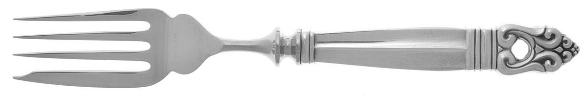 Royal Danish (Sterling, 1939) Individual Hollow Fish Fork, Stainless Tines by International Silver-1