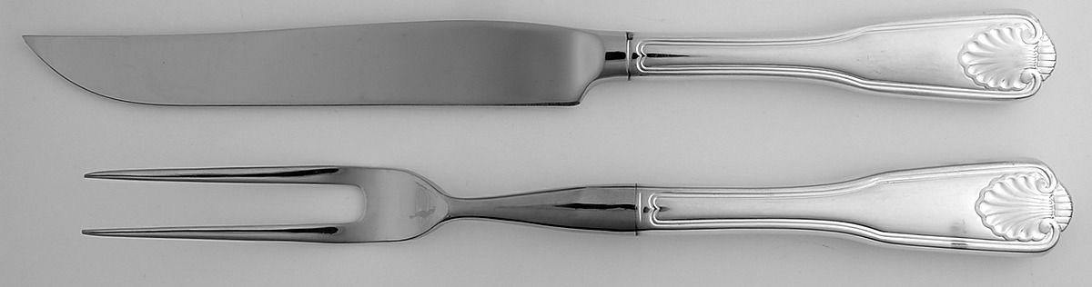 Royal Hill (Silverplate) Small Stainless Blade 2-Piece Steak Carving Set by International Silver-1