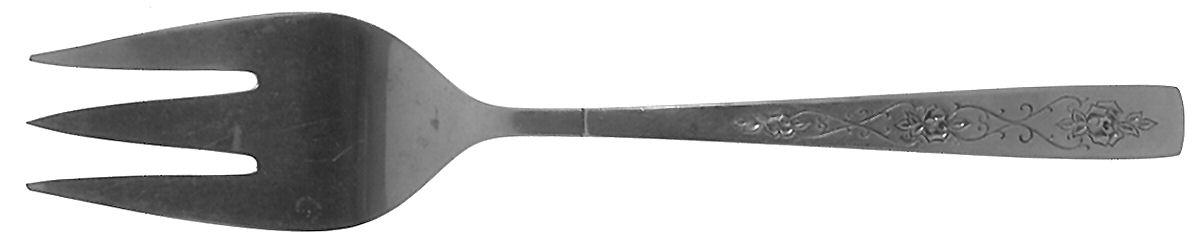 Rose Lace (Stainless) Medium Solid Cold Meat Serving Fork by International Silver-1