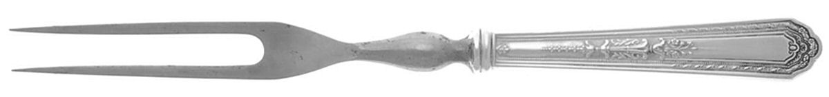 Romance (Silverplate, 1925) Small Steak Carving Fork with Stainless Prongs by International Silver-1
