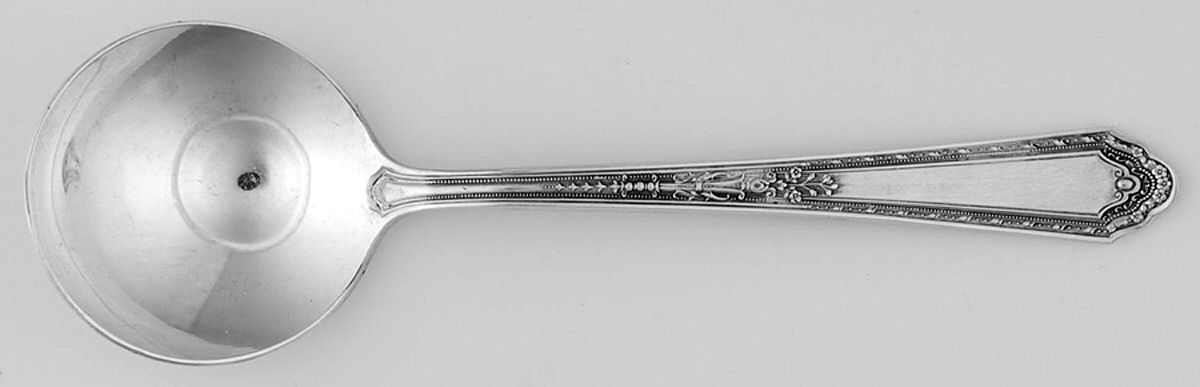Romance (Silverplate, 1925) Round Bowl Soup Spoon (Bouillon) by International Silver-1