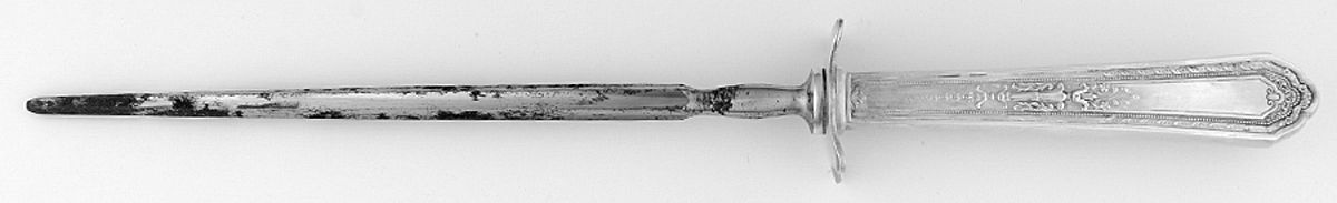 Romance (Silverplate, 1925) Large Silverplate Rod Knife Sharpener by International Silver-1