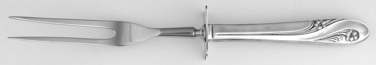 Romance (Silverplate, 1952) Small Steak Carving Fork with Stainless Prongs by International Silver-1