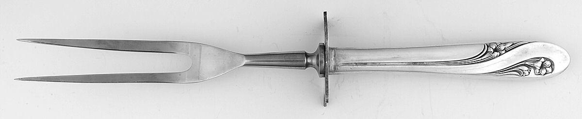 Romance (Silverplate, 1952) Large Stainless-Prong Roast Carving Fork by International Silver-1
