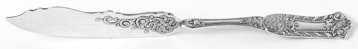 Romanesque (Silverplate, 1898) Flat Twisted Handle Master Butter Knife by International Silver-1