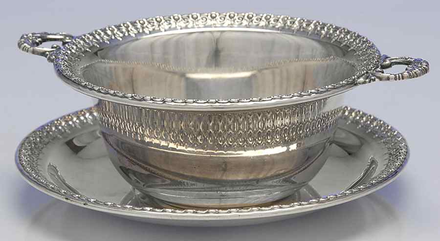 Rose Marie (Silverplate Hollowware) Handled Mayo Bowl and Underplate by International Silver-1