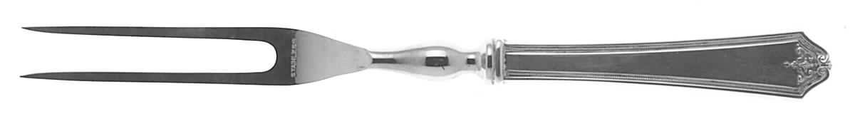 Rosalind-New (Sterling, 1921) Small Steak Carving Fork with Stainless Prongs by International Silver-1