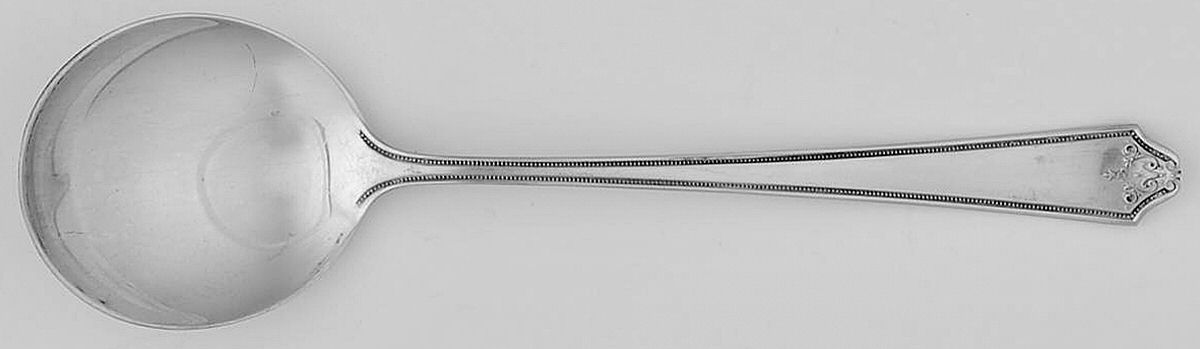 Rosalind-New (Sterling, 1921) Round Bowl Soup Spoon (Bouillon) by International Silver-1