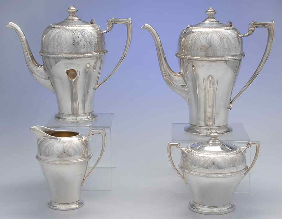 Rosalie (Silverplate, Hollowware) (4 Piece) Silverplate Tea Set by International Silver-1