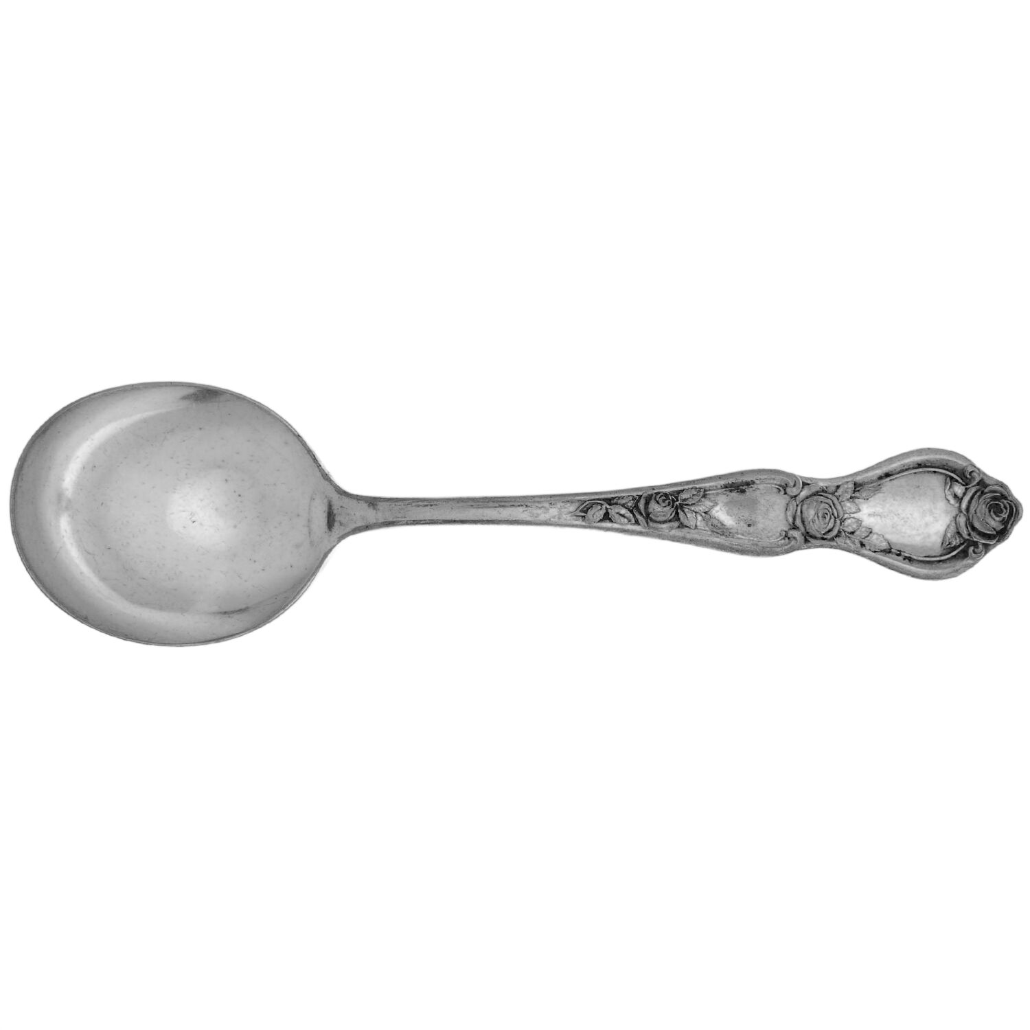 Rose (Silverplate, 1903) Round Bowl Soup Spoon (Gumbo) by International Silver-1