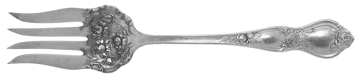 Rose (Silverplate, 1903) Medium Solid Cold Meat Serving Fork by International Silver-1