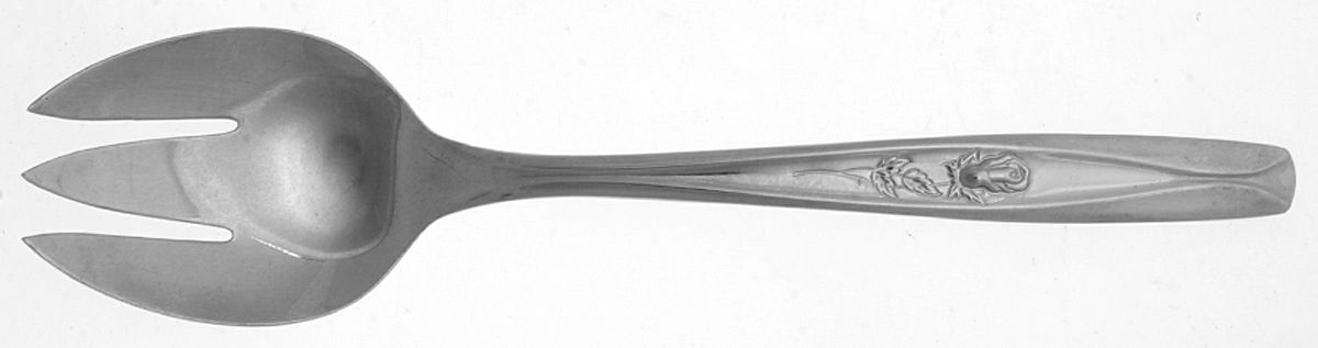 Rosebud (Stainless) Small Solid Cold Meat Serving Fork by International Silver-1
