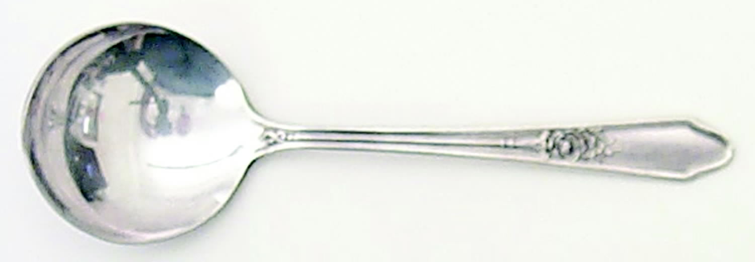 Rosedale I (Silverplate, 1933) Round Bowl Soup Spoon (Bouillon) by International Silver-1