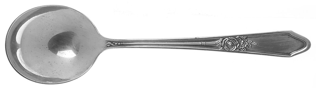 Rosedale I (Silverplate, 1933) Round Bowl Soup Spoon (Gumbo) by International Silver-1