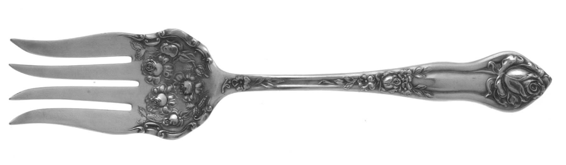 Rosedale II (Silverplate, 1913) Medium Solid Cold Meat Serving Fork by International Silver-1