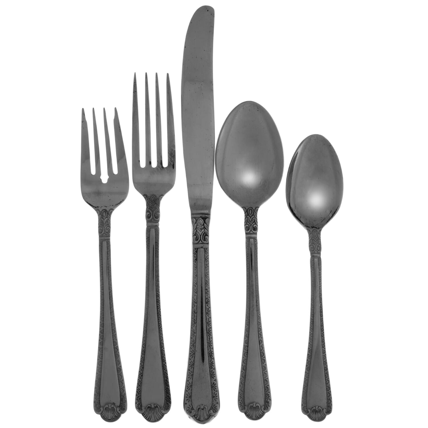 Royal Shell (Stainless, Shell Handle & Tip) 40 Piece Estate Set by International Silver-1