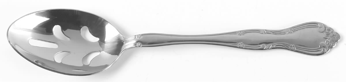 Rose Tiara (Stainless) Pierced Tablespoon (Serving Spoon) by International Silver-1