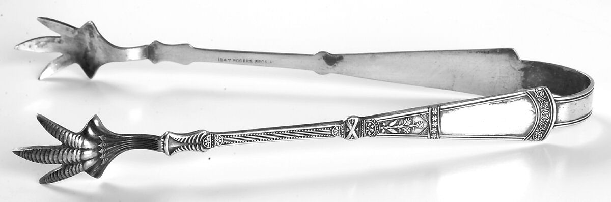 Saratoga (Silverplate, 1881) Large Ice Serving Tongs by International Silver-1