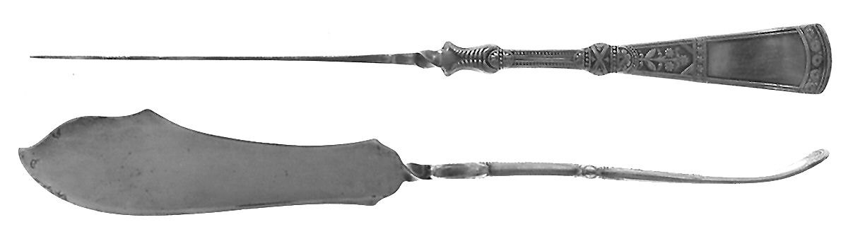 Saratoga (Silverplate, 1881) Flat Twisted Handle Master Butter Knife by International Silver-1