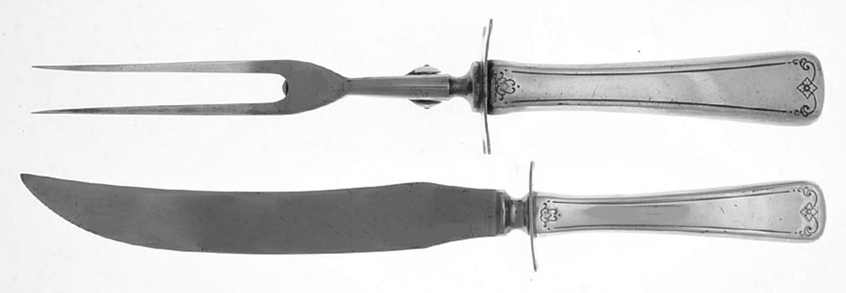 Sedan (Sterling, 1919) Large 2-Piece Roast Carving Set w/Stainless Blade by International Silver-1
