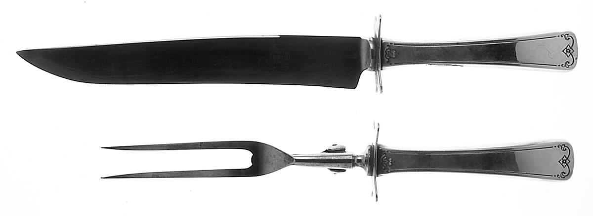 Sedan (Sterling, 1919) Small Stainless Blade 2-Piece Steak Carving Set by International Silver-1