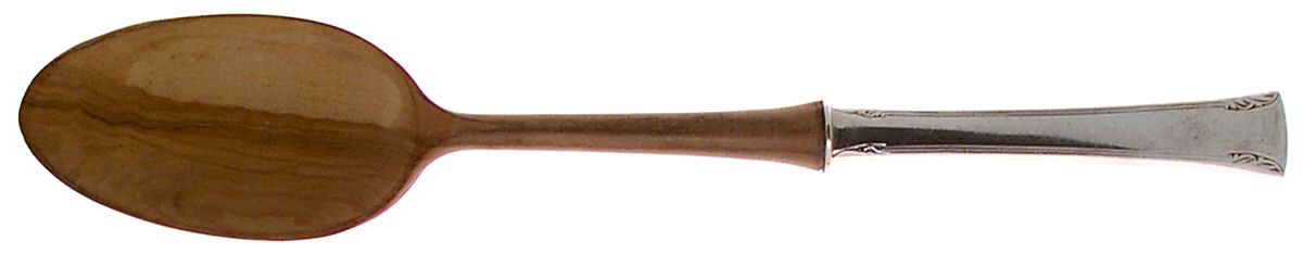 Serenity (Sterling, 1940) Salad Serving Spoon Wooden Bowl by International Silver-1