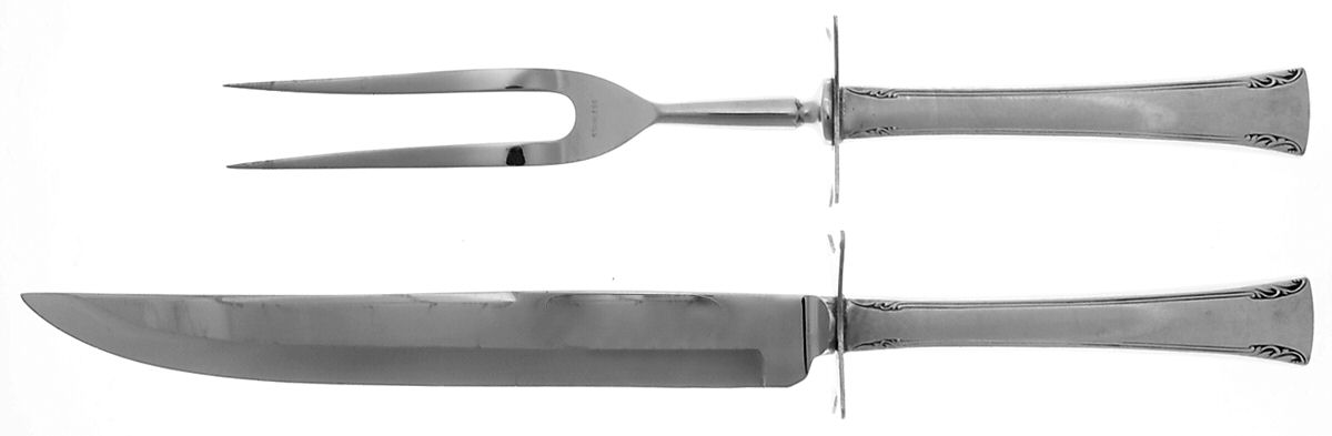 Serenity (Sterling, 1940) Large 2-Piece Roast Carving Set w/Stainless Blade by International Silver-1