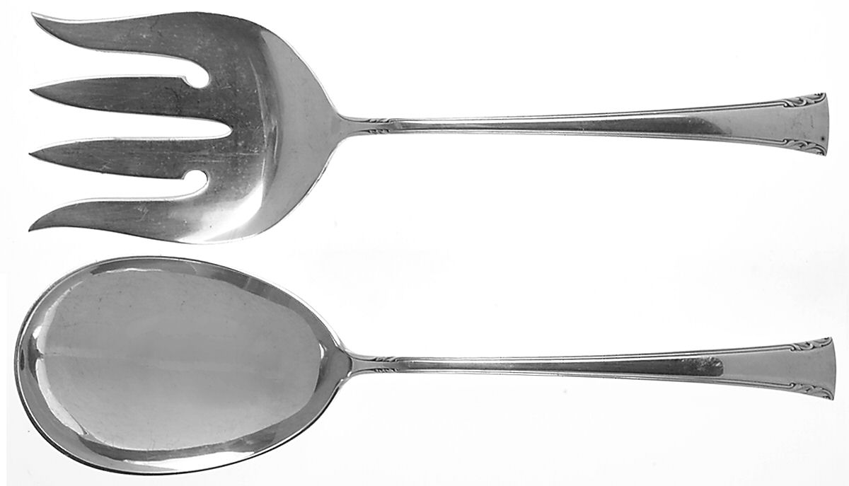 Serenity (Sterling, 1940) (2 Pc) Solid Salad Set by International Silver-1