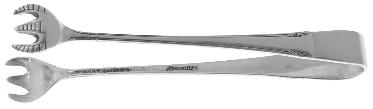 Serenity (Sterling, 1940) Small Sugar Tongs by International Silver-1
