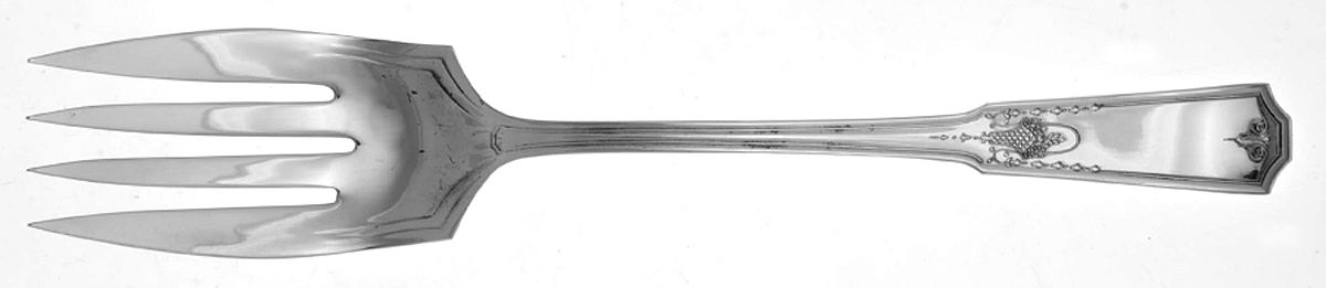 Shakespear (Silverplate, 1924) Medium Solid Cold Meat Serving Fork by International Silver-1