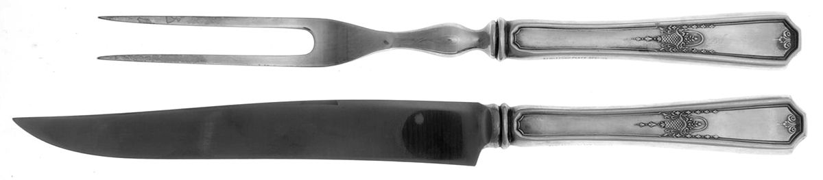 Shakespear (Silverplate, 1924) Small Stainless Blade 2-Piece Steak Carving Set by International Silver-1