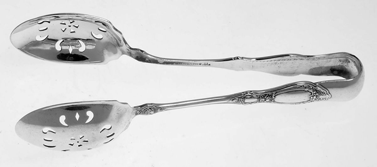 Sharon (Silverplate, 1910) Large Ice Serving Tongs by International Silver-1