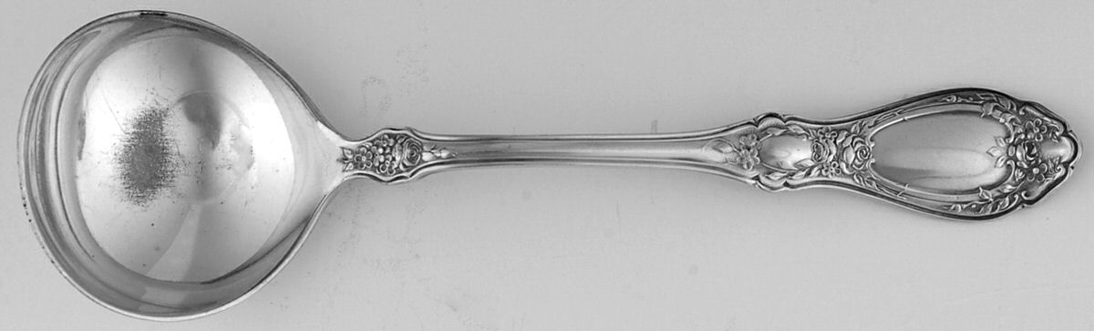 Sharon (Silverplate, 1910) Round Bowl Soup Spoon (Bouillon) by International Silver-1